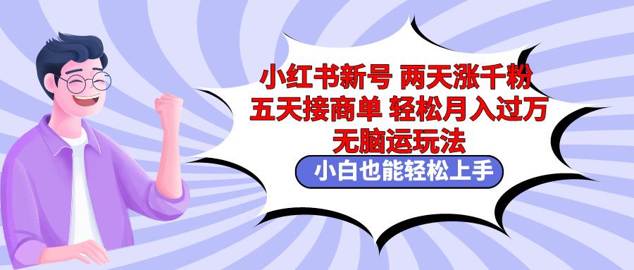 小红书新号两天涨千粉五天接商单轻松月入过万 无脑搬运玩法 小白也能轻…-轻创副业圈