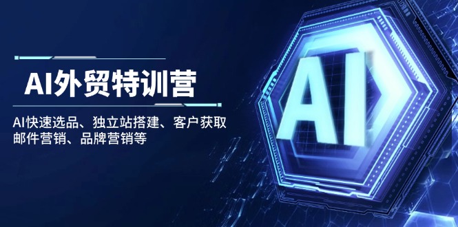 AI外贸特训营：AI快速选品、独立站搭建、客户获取、邮件营销、品牌营销等-轻创副业圈
