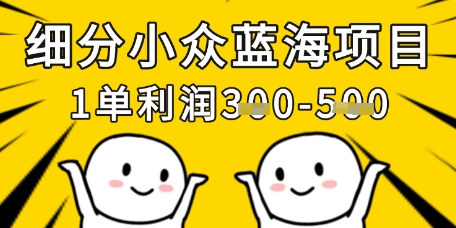 细分小众蓝海项目，一单利润3张，每月收入稳定过1w+-轻创副业圈