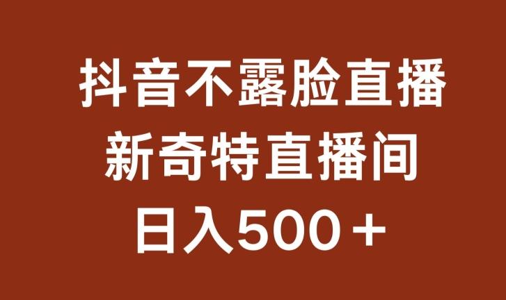不露脸挂机直播，新奇特直播间，日入500+【揭秘】-轻创副业圈