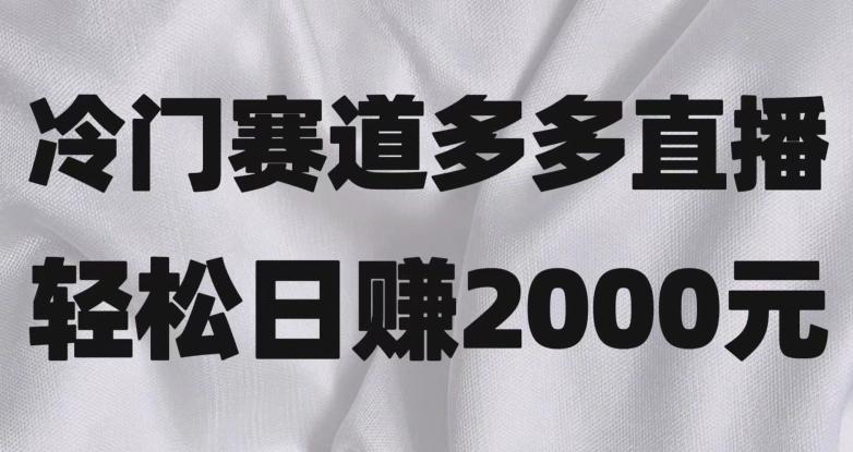 冷门赛道拼多多直播，简单念稿子，日收益2000＋【揭秘】-轻创副业圈