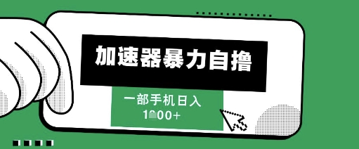 205新风口，加速器暴力自撸，单机日入1k+【揭秘】-轻创副业圈