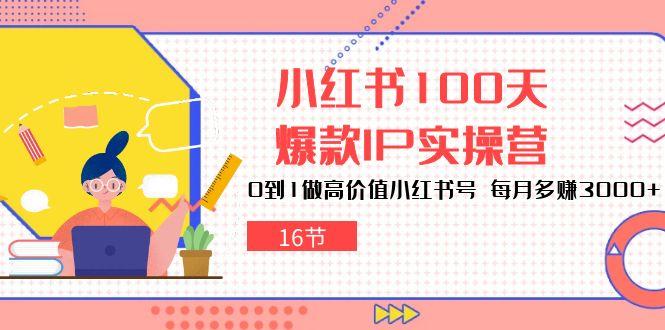 小红书100天-爆款IP实操营，0到1做高价值小红书号 每月多赚3000+(16节-轻创副业圈
