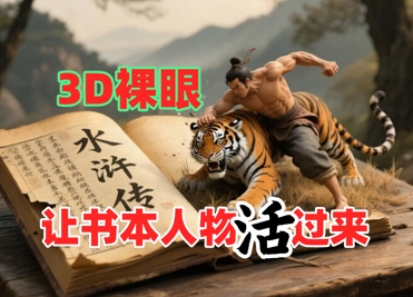书本人物裸眼3D视频，新的玩法，流量超猛，保姆级教程-轻创副业圈