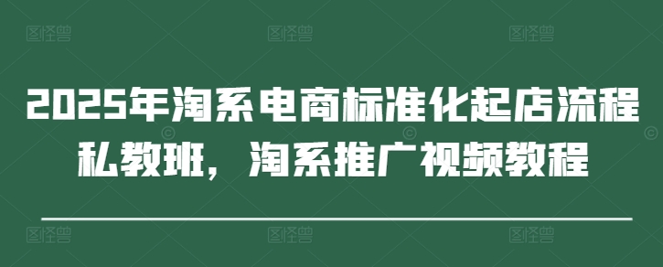 2025年淘系电商标准化起店流程私教班，淘系推广视频教程-轻创副业圈