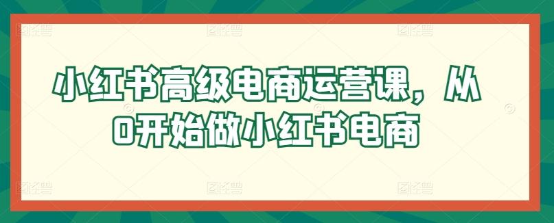 小红书高级电商运营课，从0开始做小红书电商-轻创副业圈