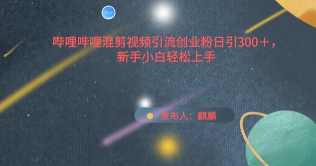 哔哩哔哩混剪视频引流创业粉日引300+，新手小白轻松上手【揭秘】-轻创副业圈