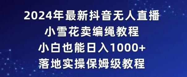2024年抖音最新无人直播小雪花卖编绳项目，小白也能日入1000+落地实操保姆级教程【揭秘】-轻创副业圈