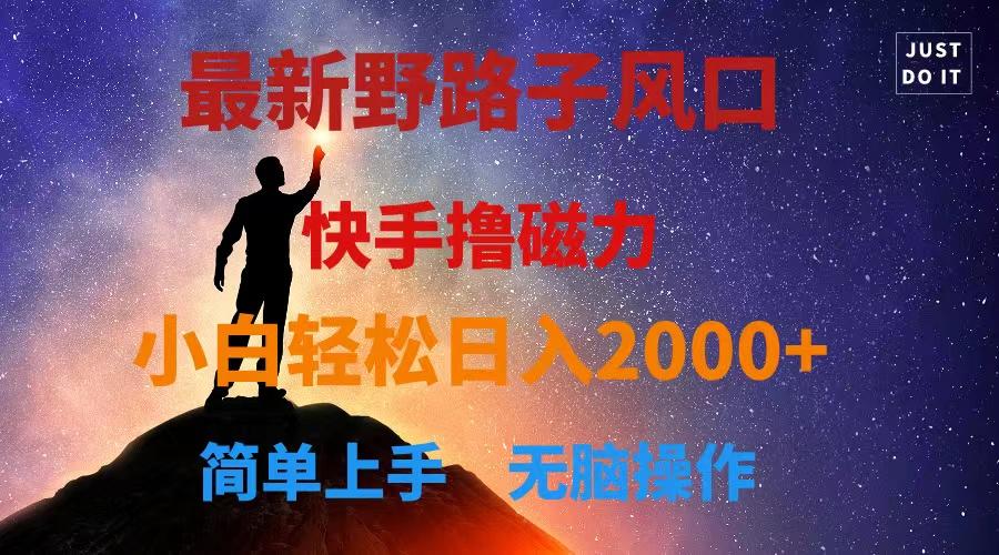 最新风口！快手撸磁力，野路子，小白无脑操作日入2000+-轻创副业圈