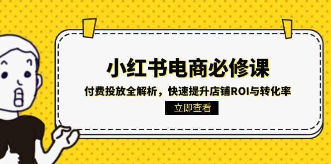 小红书电商必修课：付费投放全解析，快速提升店铺ROI与转化率-轻创副业圈