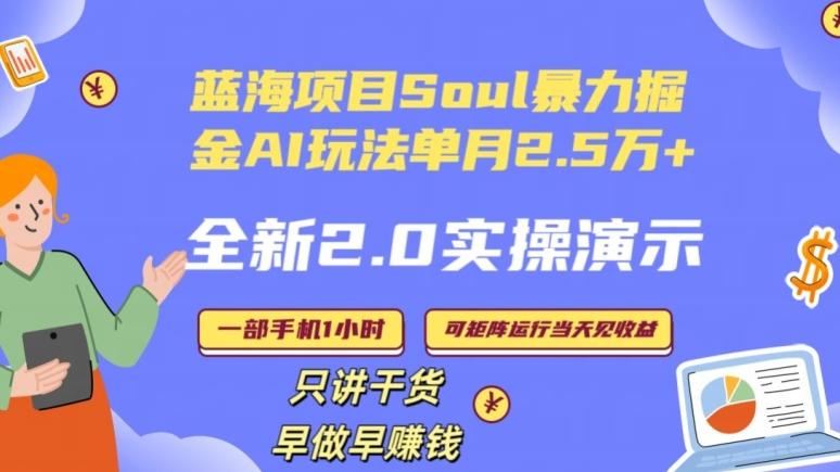 Soul怎么做到单月变现25000+全新2.0AI掘金玩法全程实操演示小白好上手【揭秘】-轻创副业圈