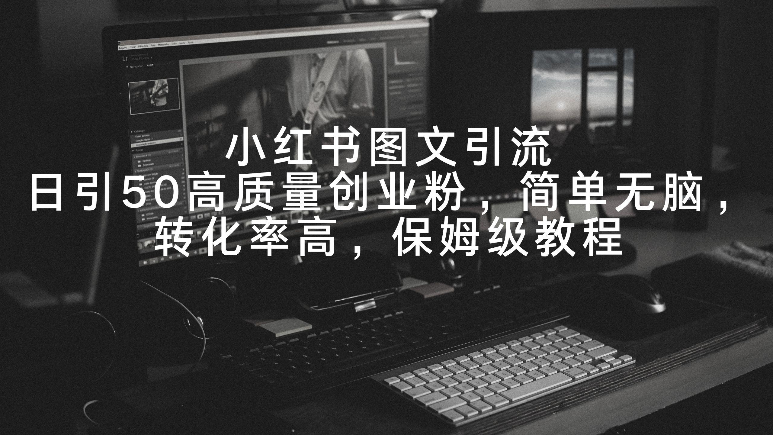 小红书图文引流，日引50高质量创业粉，简单无脑，转化率高，保姆级教程-轻创副业圈