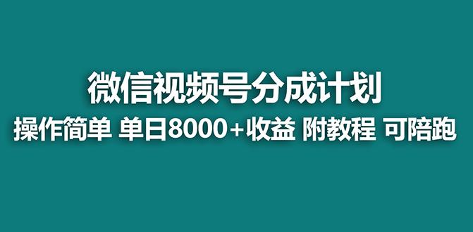 【蓝海项目】视频号分成计划最新玩法，单天收益8000+，附玩法教程，24年…-轻创副业圈