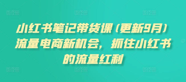小红书笔记带货课(更新25年3月)流量电商新机会，抓住小红书的流量红利-轻创副业圈
