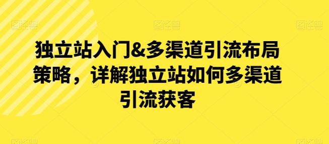 独立站入门&多渠道引流布局策略，详解独立站如何多渠道引流获客-轻创副业圈