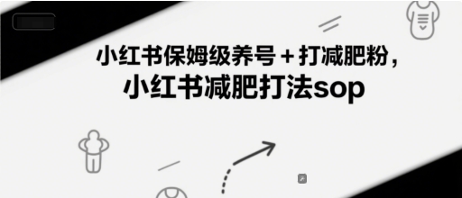 小红书保姆级养号+打减肥粉，小红书减肥打法sop-轻创副业圈