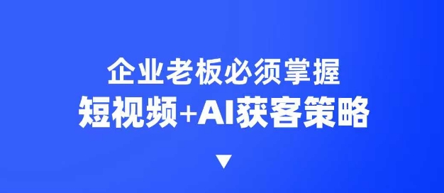 企业短视频AI获客霸屏流量课，6步短视频+AI突围法，3大霸屏抢客策略-轻创副业圈