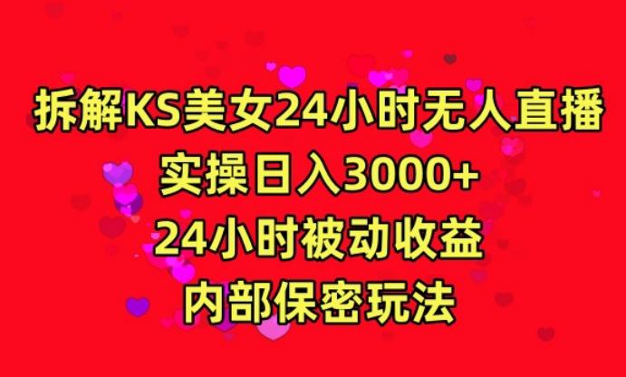利用快手24小时无人美女直播，实操日入3000，24小时被动收益，内部保密玩法【揭秘】-轻创副业圈