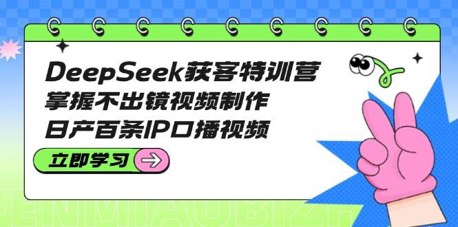 DeepSeek获客特训营：掌握不出镜视频制作，日产百条IP口播视频-轻创副业圈