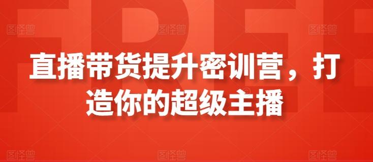 直播带货提升密训营，打造你的超级主播-轻创副业圈