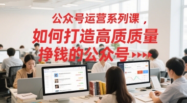 公众号运营系列课，如何打造高质量挣钱的公众号-轻创副业圈
