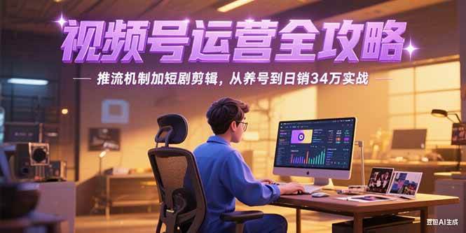 （15217期）2025视频号运营全攻略，推流机制加短剧剪辑，从养号到日销34万实战-轻创副业圈