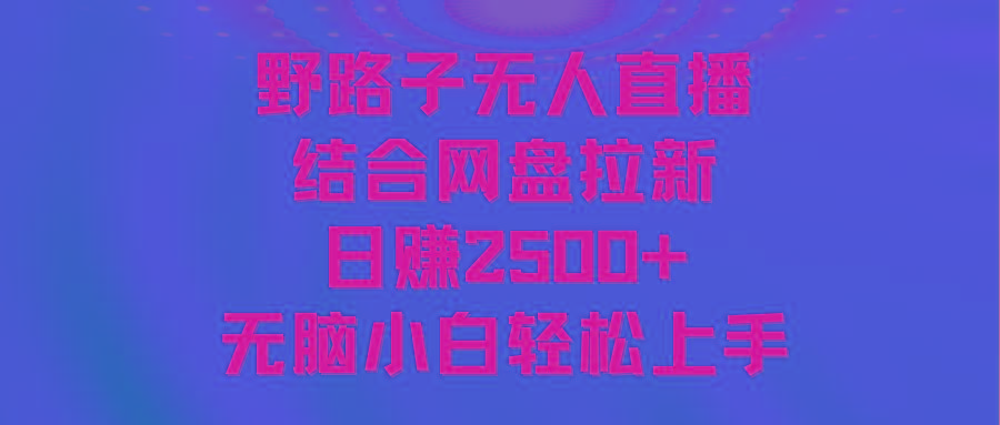 无人直播野路子结合网盘拉新，日赚2500+多平台变现，小白无脑轻松上手操作-轻创副业圈