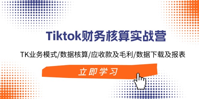 Tiktok财务核算实战营：TK业务模式/数据核算/应收款及毛利/数据下载及报表-轻创副业圈