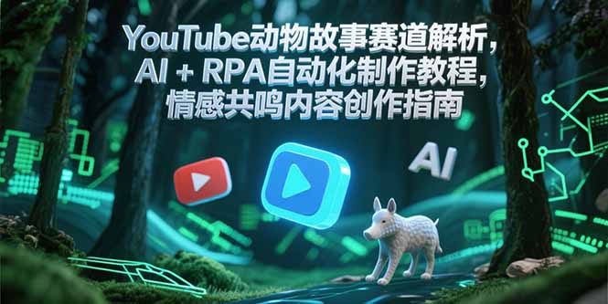 YouTube动物故事赛道解析，AI+RPA自动化制作教程，情感共鸣内容创作指南-轻创副业圈