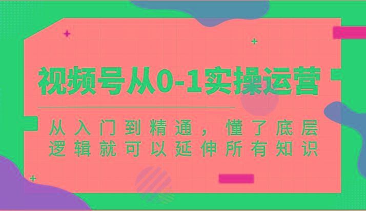 视频号从0-1实操运营，从入门到精通，懂了底层逻辑就可以延伸所有知识(更新2024.7)-轻创副业圈