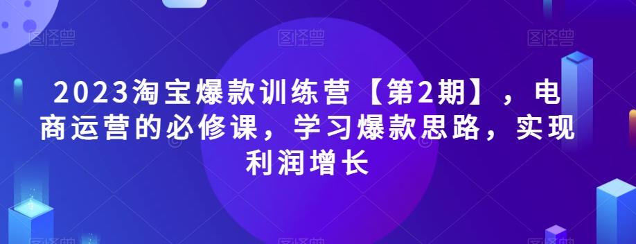 2023淘宝爆款训练营【第2期】，电商运营的必修课，学习爆款思路，实现利润增长-轻创副业圈
