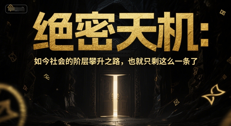 付费文章：绝密天机：如今社会的阶层攀升之路，也就只剩这么一条了-轻创副业圈