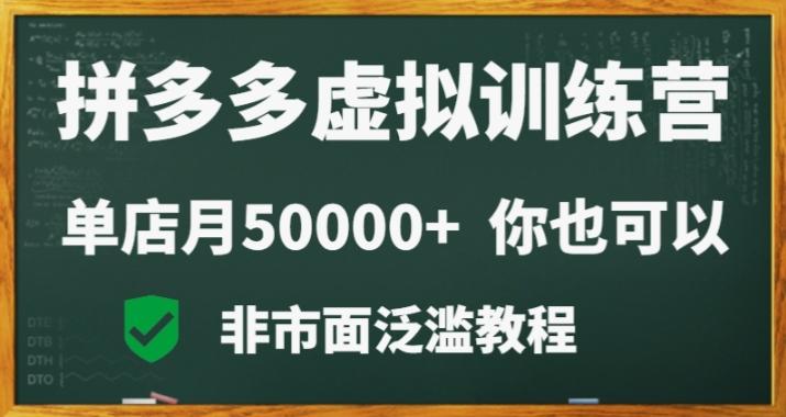 拼多多虚拟电商训练营月入30000+你也行，暴利稳定长久，副业首选-轻创副业圈