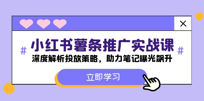 小红书-薯条推广实战课：深度解析投放策略，助力笔记曝光飙升-轻创副业圈