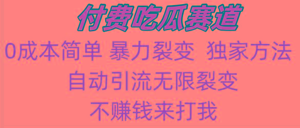 吃瓜付费赛道，暴力无限裂变，0成本，实测日入700+！！！-轻创副业圈