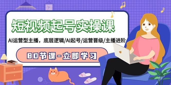 (9470期)短视频起号实操课，AI运营型主播，底层逻辑/AI起号/运营晋级/主播进阶/80节-轻创副业圈