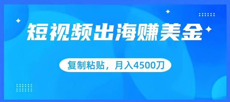 短视频出海赚美金，复制粘贴批量操作，小白轻松掌握，月入4500美刀【揭秘】-轻创副业圈