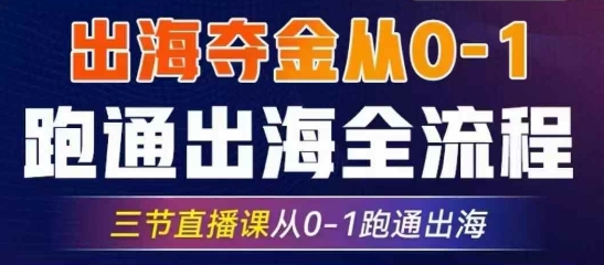 2025出海夺金从0-1跑通出海全流程，三节直播课从0-1跑通出海，教你用AI跑通全流程-轻创副业圈