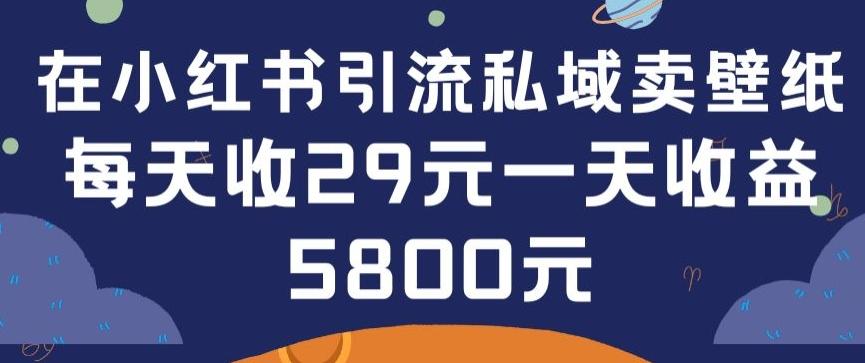 在小红书引流私域卖壁纸每张29元单日最高卖出200张(0-1搭建教程)【揭秘】-轻创副业圈