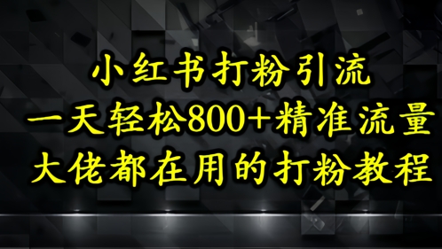 小红书打粉引流，一天轻松500+精准流量，大佬都在用的打粉教程-轻创副业圈