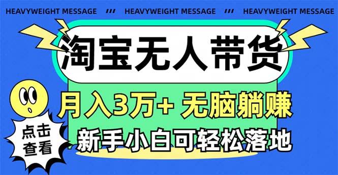 淘宝无人带货3.0高收益玩法，月入3万+，无脑躺赚，新手小白可落地实操-轻创副业圈