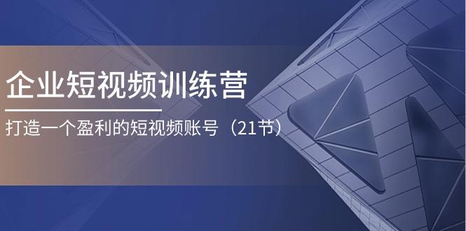 企业短视频训练营：打造一个盈利的短视频账号(21节-轻创副业圈