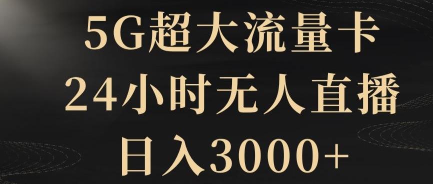 5G超大流量卡，24小时无人直播，日入3000+【揭秘】-轻创副业圈
