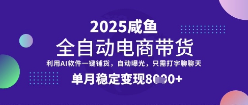 全网首发【闲鱼全自动电商带货】三年磨一剑，一朝露锋芒，单月稳定变现8k+【揭秘】-轻创副业圈