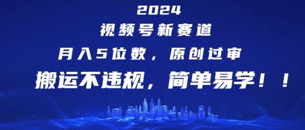2024视频号新赛道，月入5位数+，原创过审，搬运不违规，简单易学【揭秘】-轻创副业圈