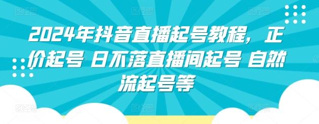 2024年抖音直播起号教程，正价起号 日不落直播间起号 自然流起号等-轻创副业圈