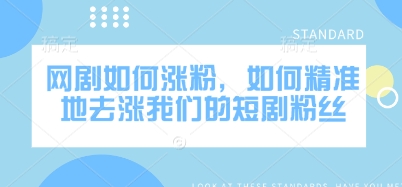 网剧如何涨粉，如何精准地去涨我们的短剧粉丝-轻创副业圈