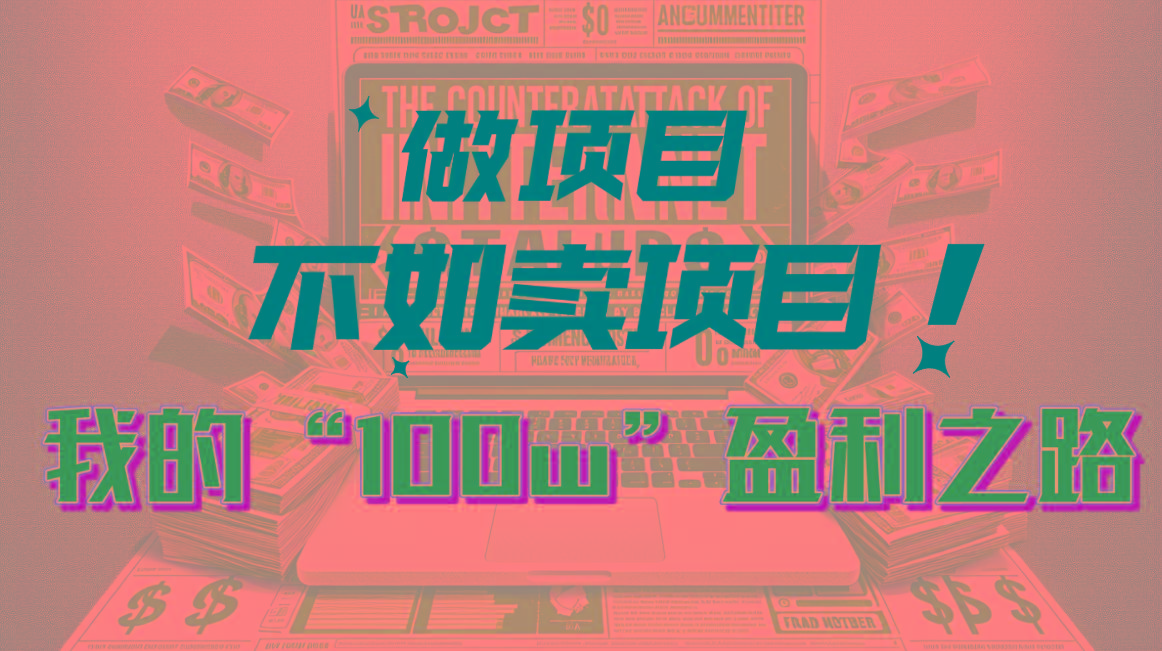 为什么做项目不如卖项目？我的100W+盈利之路-轻创副业圈