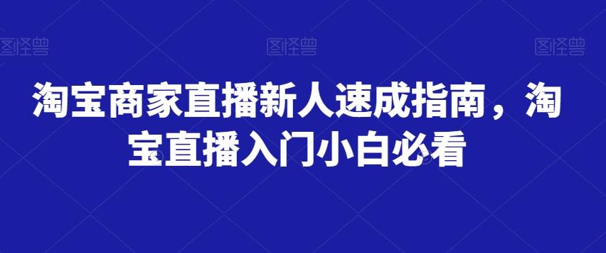 淘宝商家直播新人速成指南，淘宝直播入门小白必看-轻创副业圈