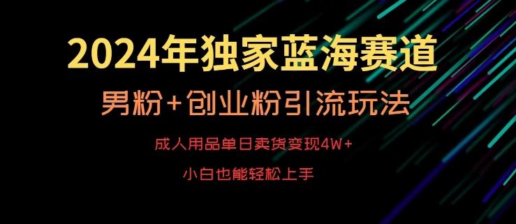 2024年独家蓝海赛道，成人用品单日卖货变现4W+，男粉+创业粉引流玩法，不愁搞不到流量【揭秘】-轻创副业圈